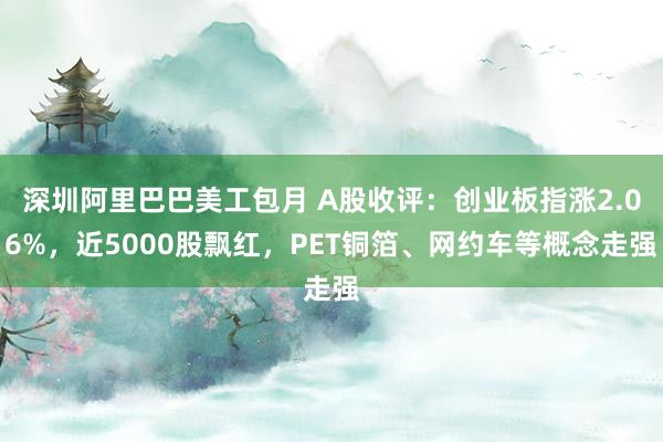 深圳阿里巴巴美工包月 A股收评：创业板指涨2.06%，近5000股飘红，PET铜箔、网约车等概念走强