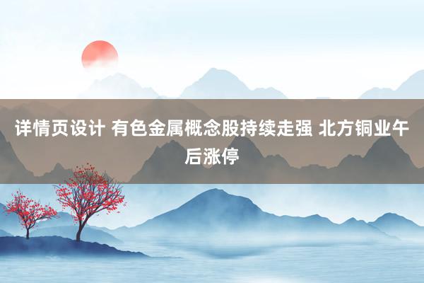 详情页设计 有色金属概念股持续走强 北方铜业午后涨停