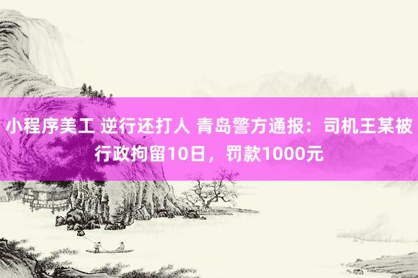 小程序美工 逆行还打人 青岛警方通报：司机王某被行政拘留10日，罚款1000元