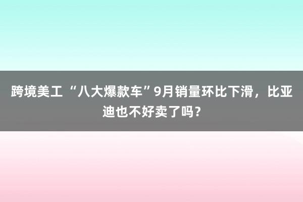 跨境美工 “八大爆款车”9月销量环比下滑，比亚迪也不好卖了吗？